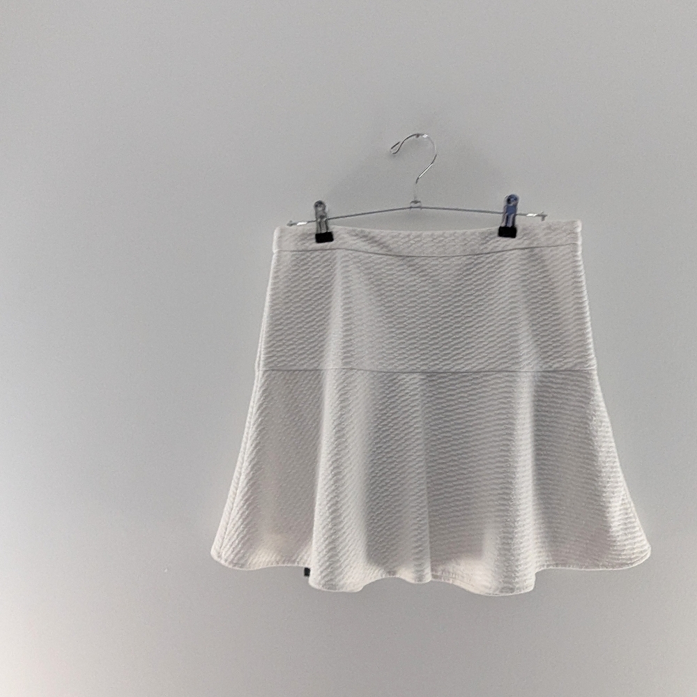 LOFT Textured White Skirt M | Lined, Office Workwear, Business Casual Wedding
